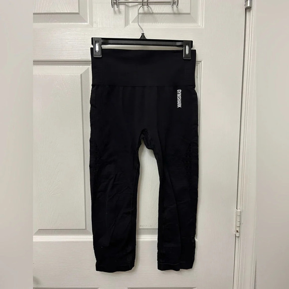 GYMSHARK HIGH RISE LEGGINGS SEAMLESS SIZE M BLACK - Picture 1 of 3